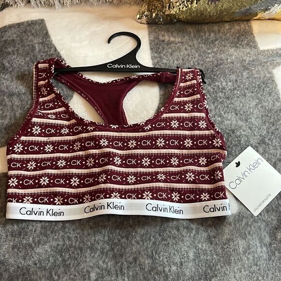 Small calvin klein fair isle unlined bralette nwt & hanger - Picture 4 of 5